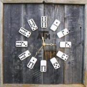 Salvaged Wood and Domino Clock
