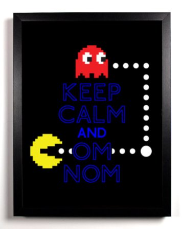 Keep Calm and OM NOM (Pacman Ghost) 8 x 10 Print