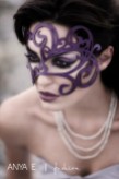 Leather mask in purple Swirly
