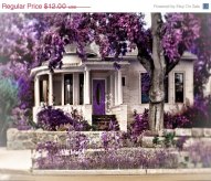 Valentines Day Sale Victorian House Purple Flowers Commercial Use Digital Collage Sheet